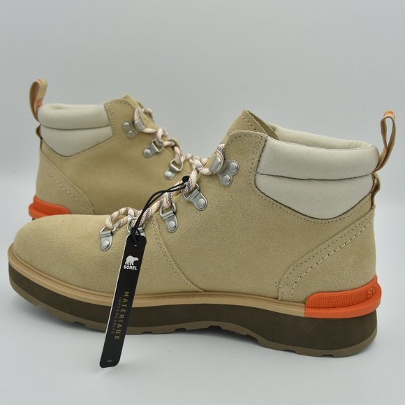 Sorel Hi-Line Waterproof Suede Hiking Boots Ceramic/Major (Tan & Orange), Sz. 10 - Picture 8 of 13